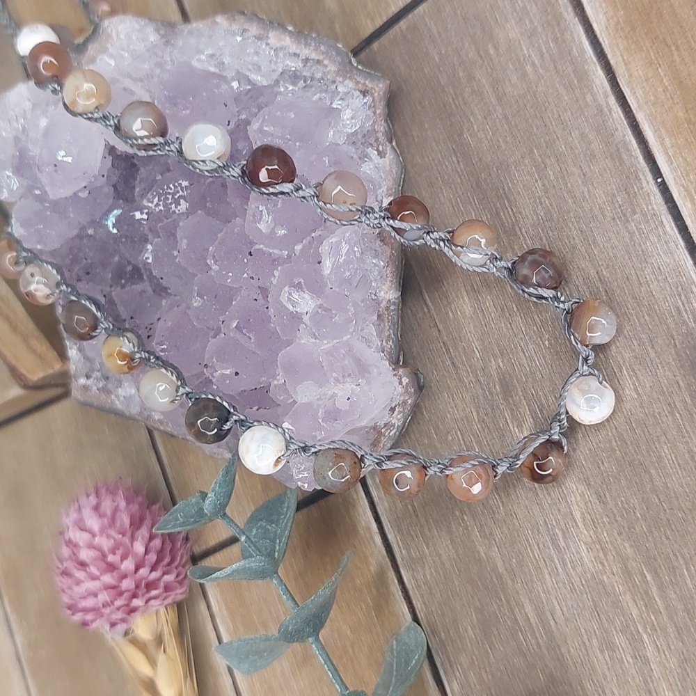 Handcrafted Agate Stone Necklace by Rust Belt Raised